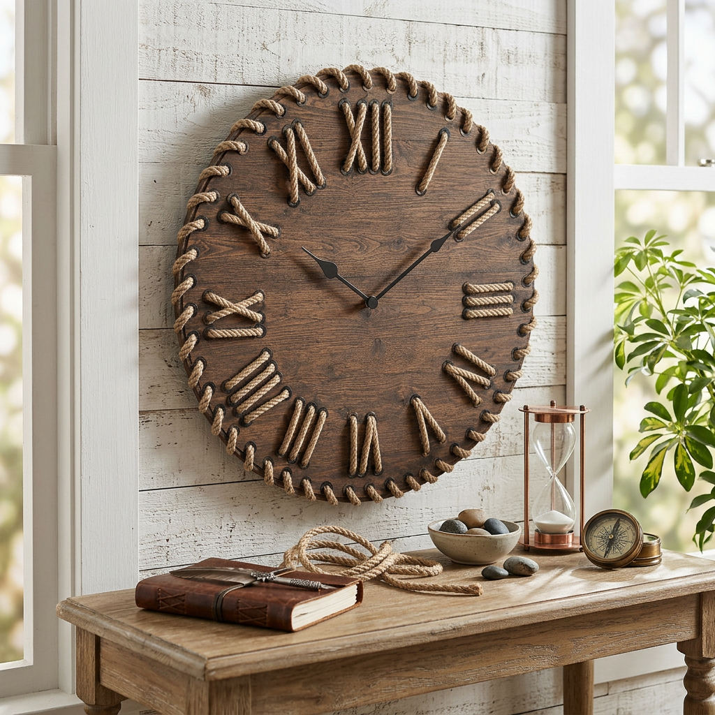 Rustic Handcrafted Wooden Clock by Kala Shashwat